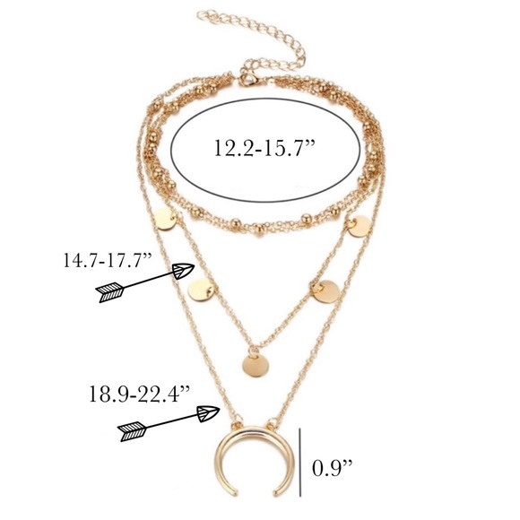 Boho Multilayer Necklace with Coins and Moon - Picture 6 of 6